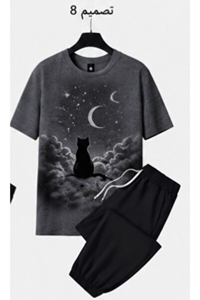 COZYWEAR طقم شورت كبير الحجم للجنسين، تي شيرت بأكمام قصيرة، مريح، مناسب للصيف...
