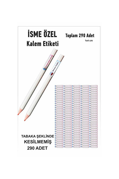 TOZLU RAF Öğrenci Etiketi İsimli Okul Kalem Etiketi Kalem Sticker Seti 290 Adet
