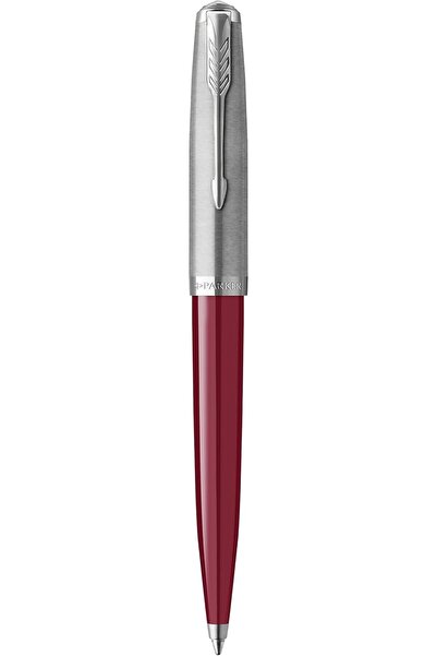 Parker 51 Ballpoint Pen, Burgundy body with chrome trim, medium nib, black in...