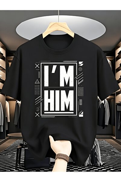 212Wear Men'S Pure T-Shirt, Minimalist Unique "I'M HIM" Letter Print Design, ...