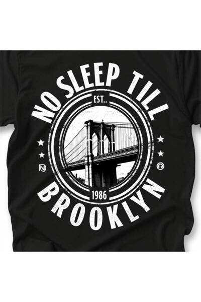 212Wear تي شيرت 2026 'S برقبة دائرية مطبوع بالكامل بتصميم "Sleep Until Brookl...