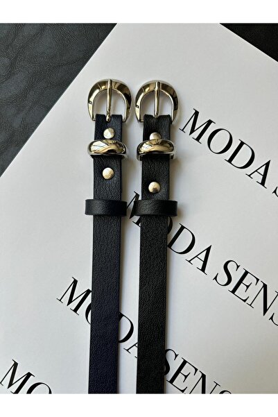 LİA KEMER Set of 2 Buckle Classic Silver Model Women's Belt Waist Belt Jacket...