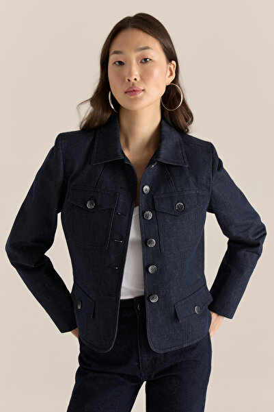 Adv Regular Fit İndigo Kadın Ceket