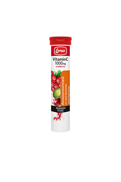 Lanes Vitamin C 1000mg Cranberry, Συμπλήρωμα Διατροφής Βιταμίνη C με Χυμό Κρά...
