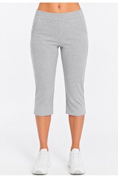 AXXEL Women's Gray Melange 2 Thread Capri Sweatpants-K292