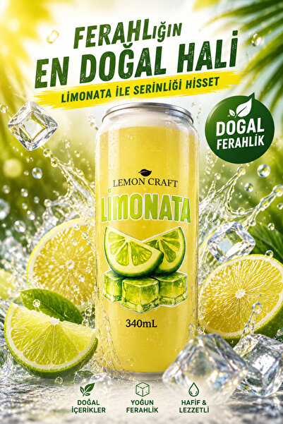 Lemon Craft Limonata 340 ml – Soğuk İçim Ferahlatıcı Limon İçeceği