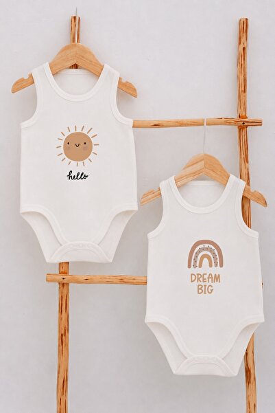 Lilabio 100% Organic Cotton 2-Piece Athlete Baby Bodysuit Set