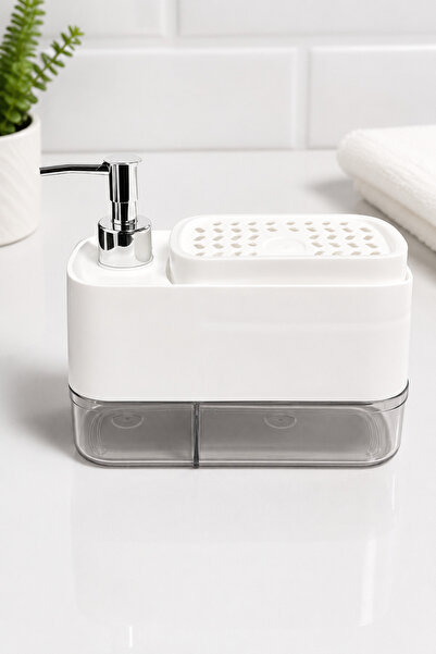 ARVALE 2-in-1 Dish Soap Dispenser and Sponge Holder Sink Organizer