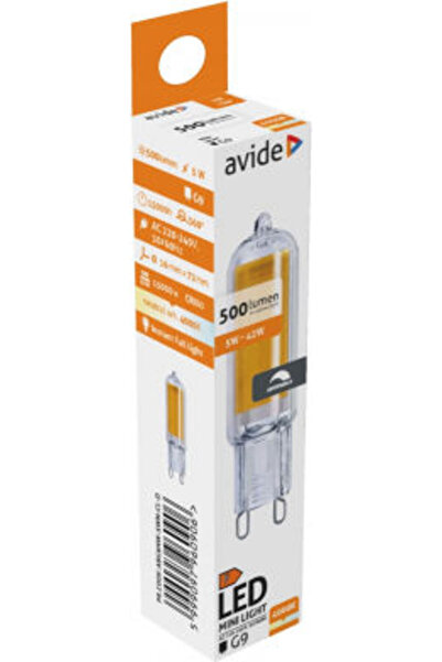 Avide Λάμπα LED 5W για ντουί G9 Λευκό 500lm Κωδικός: 15.001.2045