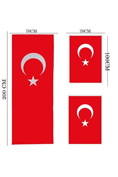 CAMİMARKET Minber Perdesi 3 Lü Takım- Storlu-Türk Bayrağı
