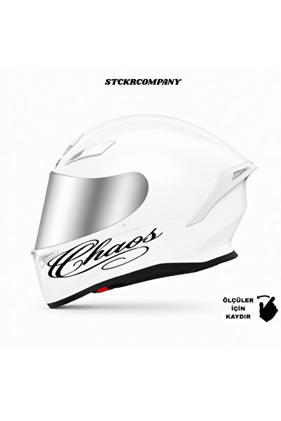 STCKRCO Chaos Yazı Sticker | Chaos Kask Stickerı | Kask & Grenaj Uyumlu Premi...