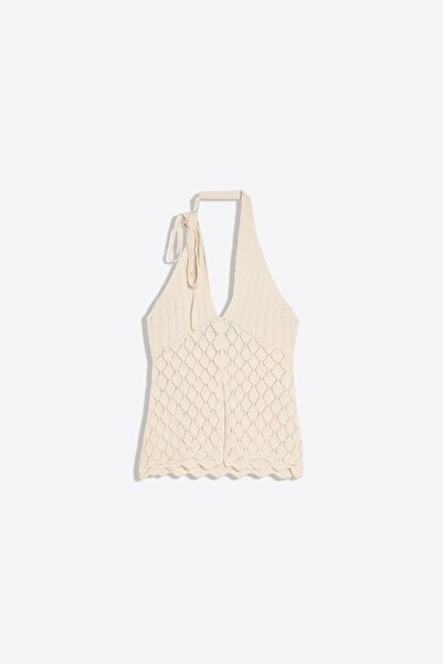 Bershka Ajurlu halter yaka bluz