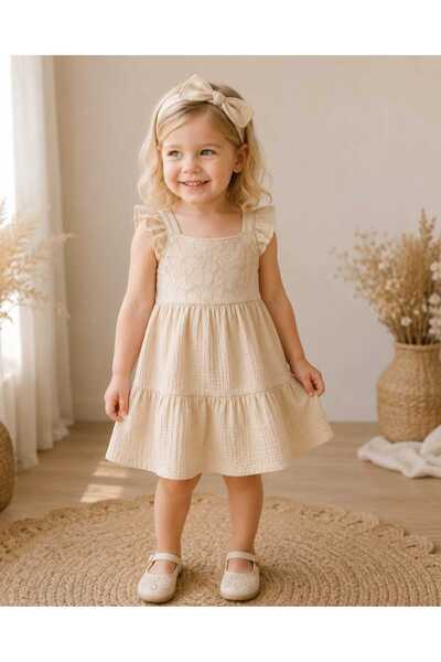 İNDİGO Girl's Bandana Dress Set