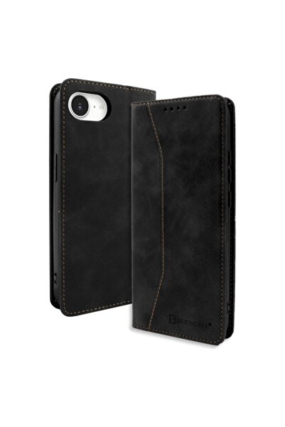 Bodycell Θήκη Βιβλίο από Δερματίνη PU για iPhone 16e Μαύρο - MD02629
