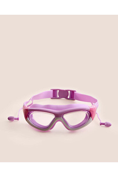 REDTAG Purple Swimming Goggles With Fog-Proof Lenses And Earplugs