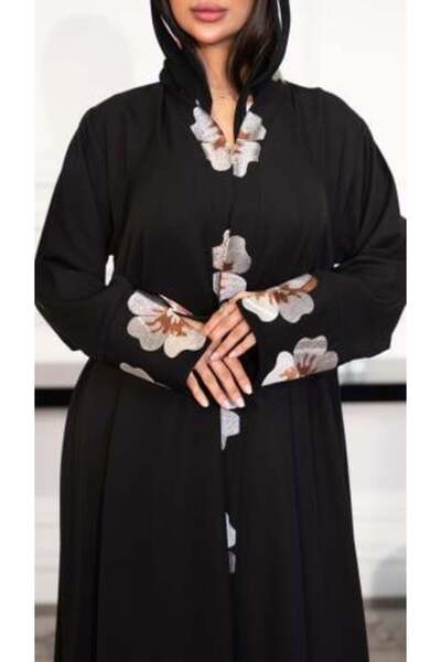 WE Abaya with rose embroidery on the front and sleeves