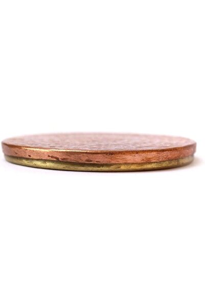 The Bros Handmade Pure Copper & Brass Elegant Reversible Coaster Set, | Ideal...