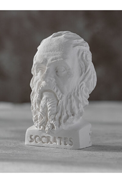 X ATÖLYE Socrates Mini Dekoratif Obje/Heykel, Boyanabilir Taş Etkinlik
