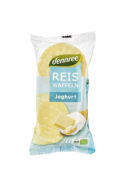 Dennree Rondele din orez expandat cu crema de iaurt fara gluten,