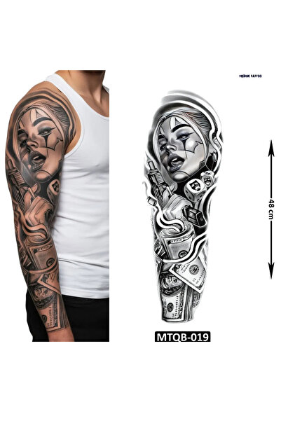 medink tattoo 2 Hafta kalıcı Realistic Gangstar Görünüm Kol Bacak Geçici Dövm...