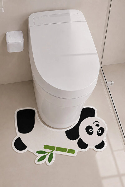 Valerine Life Toilet Mat Set Bathroom Rug Panda Bamboo Waterproof Non-Slip Wa...