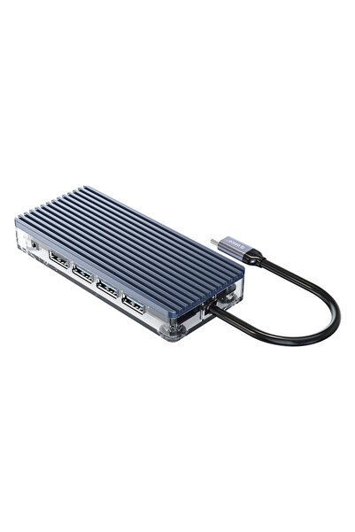 Orico docking station WB-11P, 11 θυρών, USB-C σύνδεση, 100W PD, 4K, γκρι
