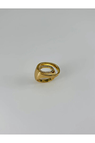 Inure Jewelry خاتم مجوهرات نحاسي قابل للتعديل مرصع بحجر الزركون - Yz0166-1