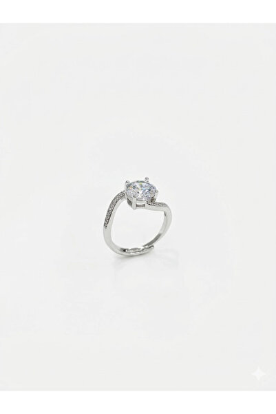 Inure Jewelry خاتم ألماس سوليتير نصف دائري مرصع بالأحجار - Yz0235