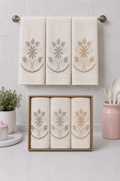 Hig Store Boxed Set of 3 100% Cotton French Guipure Embroidered Gift Dowry Ki...