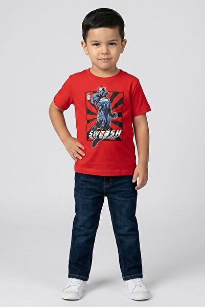 Nike Toddlers Boy Swooshman Short Sleeve Outdoor T-Shirt, Red