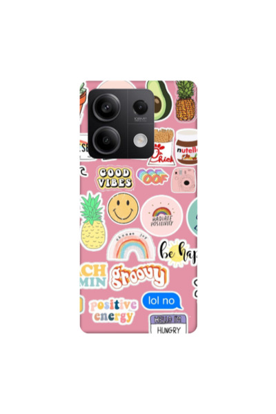 Other Xiaomi Redmi Note 13 5G Good vibes Pink Colored Silicone TPU Θήκη