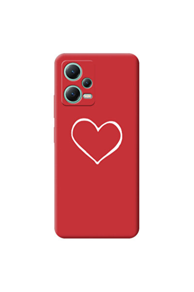 Other Xiaomi Redmi Note 12 Pro 5G White heart Red Colored Silicone TPU Θήκη