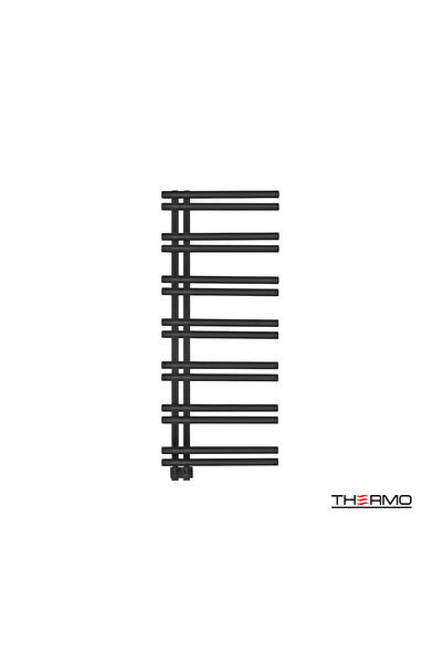 Thermo Θερμαινόμενη Πετσετοθήκη Μπάνιου Inox SOLO 120x50 Μαύρο Μεταξωτό SOL12...