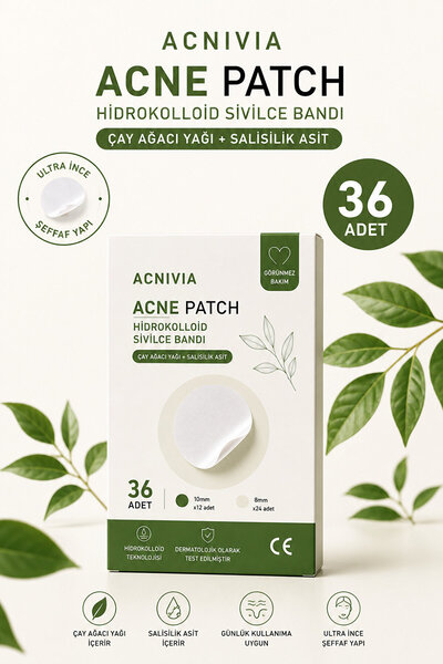 Çay Ağacı ve Salisilik Asitli Hidrokolloid Bandı 36'lı Şeffaf Acne Patch