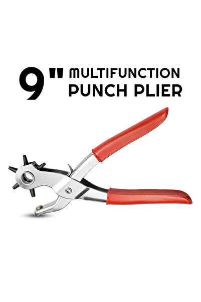 Generic Metal 9 Inch Multifunction Punch Plier Belt Hole Punch Tool for Leath...