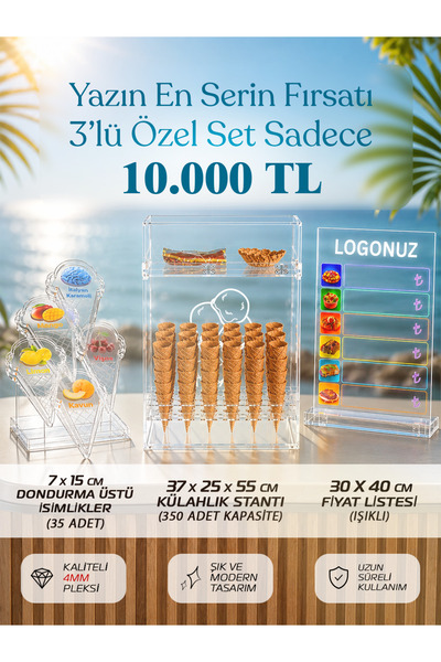 DKA Baskı Dondurma Külahlık Seti