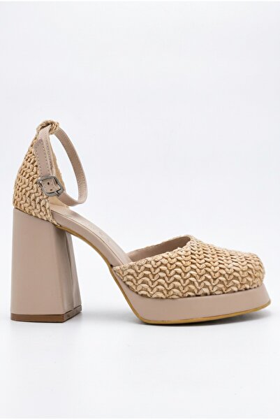 Redoxy Women's Special Design Straw Fabric Platform Heeled Shoes (the Molds A...