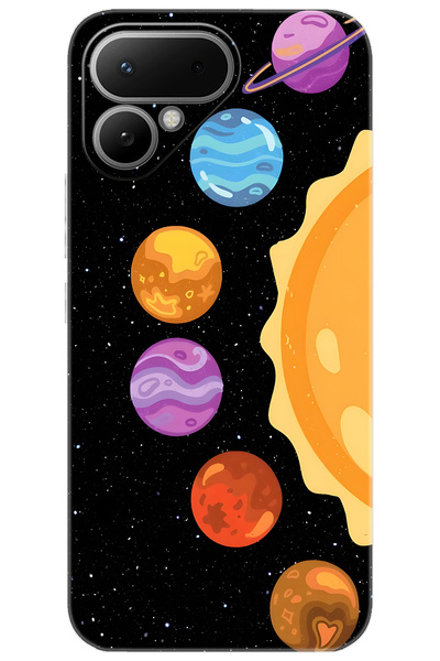 TECNO Pova Curve 2 5G (LK7k) Uyumlu Kılıf Desen Baskılı Silikon Gezegenler Ta...