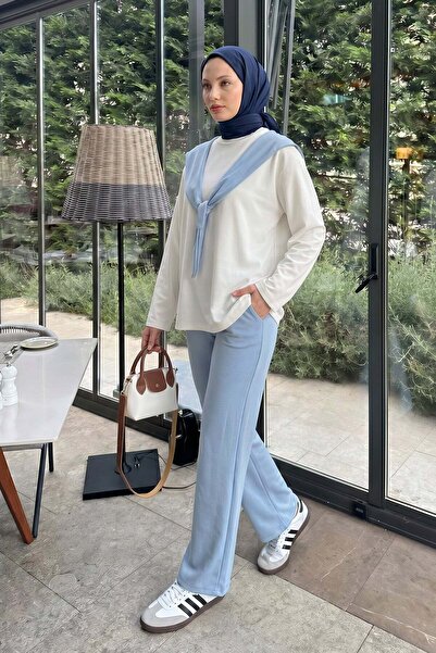 Salih Çelebi Set Drape Duo 263006 - ALBASTRU BEBE