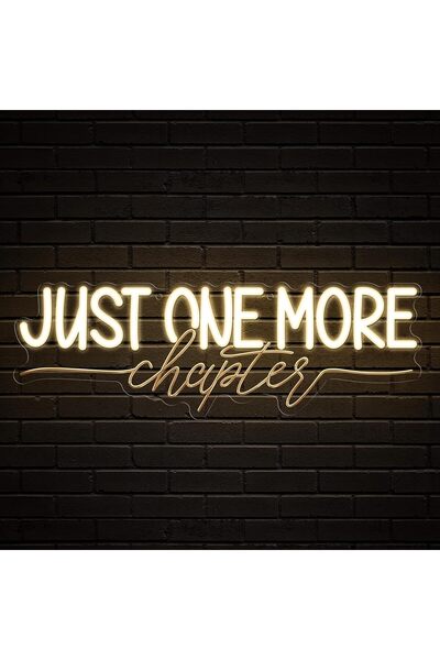 Slasa لافتة نيون LED بعبارة "Just One More Chapter"، قاعدة أكريليك 6 مم، أبيض...