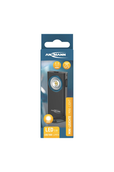 ANSMANN Mini lanterna ML400R, 400 lumeni, acumulator, negru, dimensiuni compacte