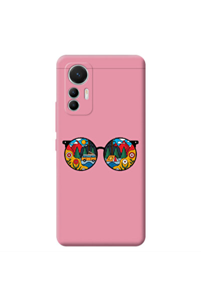 Other Xiaomi Mi 12 Lite Round Glasses Pink Colored Silicone TPU Θήκη