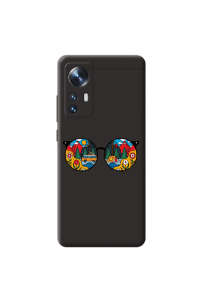 Other Xiaomi Mi 12 Round Glasses Black Colored Silicone TPU Θήκη