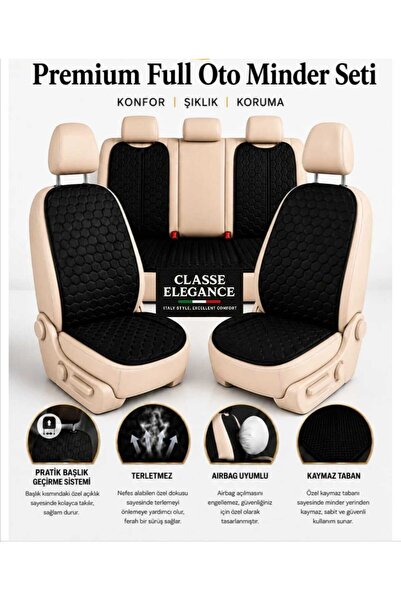 BalcıoğluSRV Car Seat Cushion Set - Full Set - Anti-Sweat - Easy Assembly - N...
