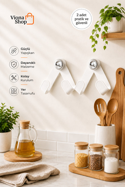 VIVOHOME Set of 2 Kitchen Organizer Pot Lid Plate Holder Strong Adhesive No D...