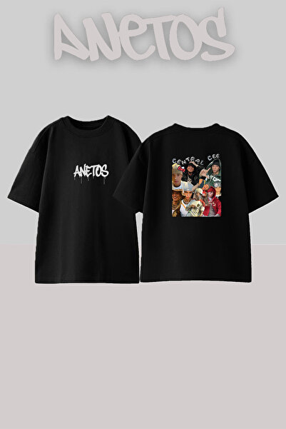 Anetos Central Cee_67 dizajn, štampana oversize crna majica