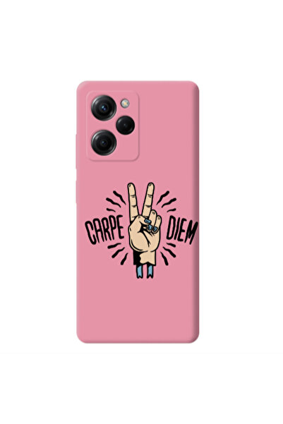 Other Xiaomi Poco X5 Pro Carpe Two Diem Pink Colored Silicone TPU Θήκη