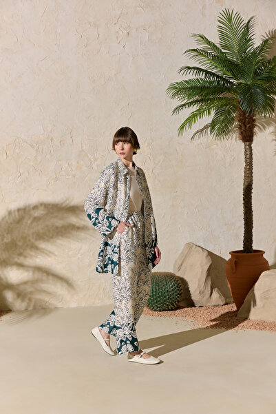 Aker Ecru Skirt and Water Patterned Trousers