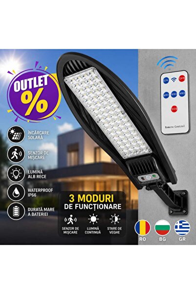ASMXX Lampă Solară LED Exterior W779A cu Telecomandă, 260 LED SMD (65x4), Sen...