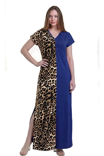 al bent al sharqieh Women's Color-Block Leopard Print Homewear Dress